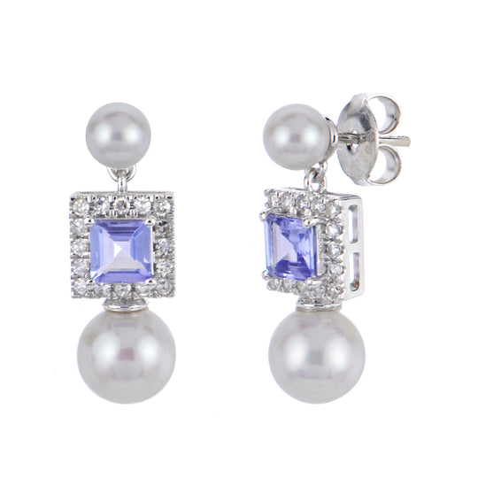 14KT White Gold Freshwater Pearl Earring