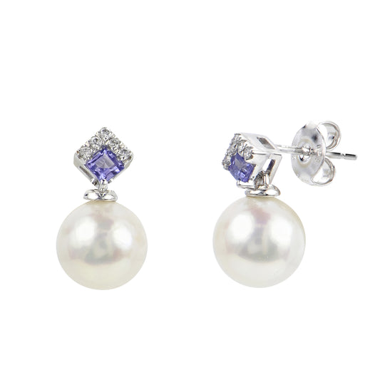 14KT White Gold Freshwater Pearl Earring