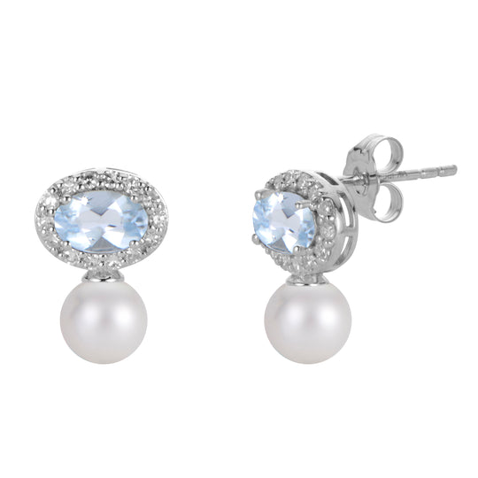 14KT White Gold Freshwater Pearl Earring