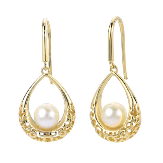 14KT Yellow Gold Freshwater Pearl Earring