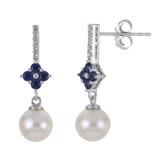 14KT White Gold Freshwater Pearl Earring