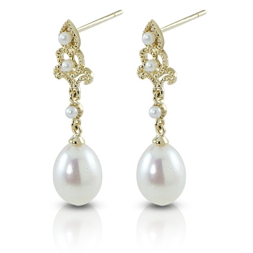 14KT Yellow Gold Freshwater Pearl Earring
