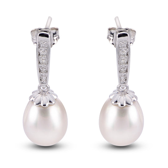 14KT White Gold Freshwater Pearl Earring