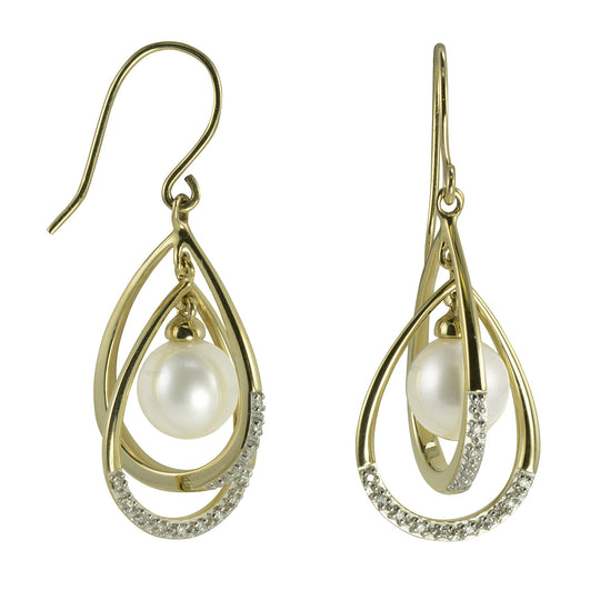 14KT Yellow Gold Freshwater Pearl Earring