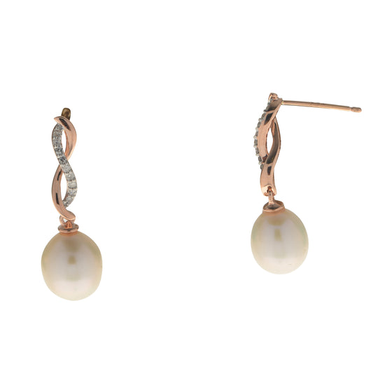 14KT Rose Gold Freshwater Pearl Earring