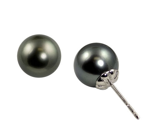 14K Crown Tahitian Stud (Select Pearl Size, & Gold Color)