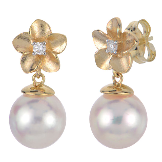 14KT Yellow Gold Akoya Pearl Earring