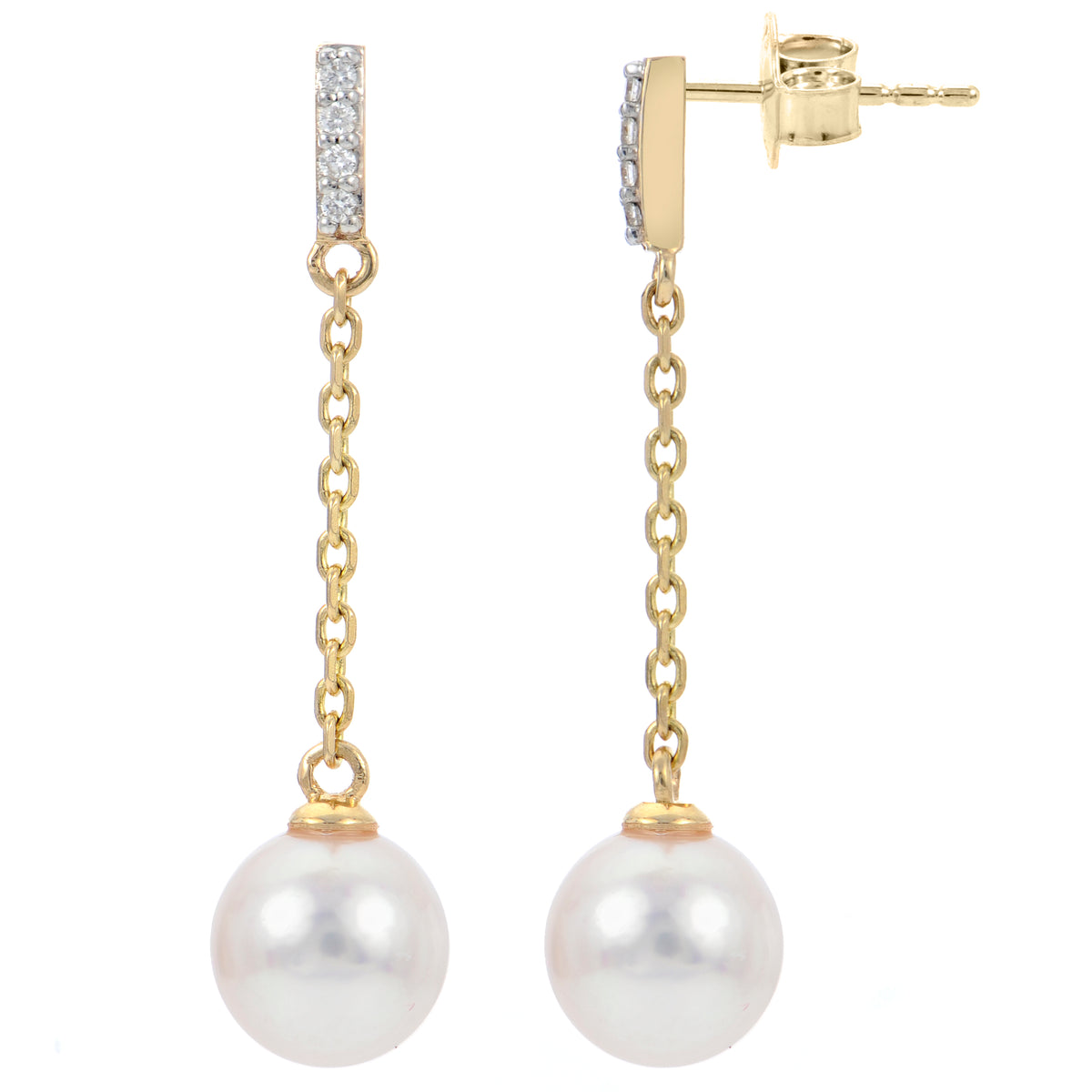 14KT Yellow Gold Akoya Pearl Earring