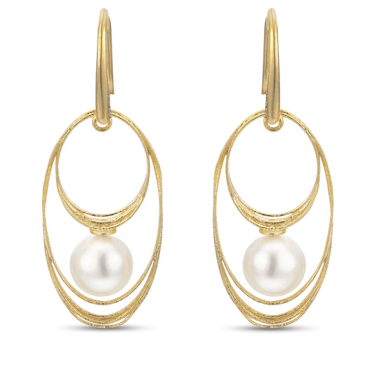 14KT Yellow Gold Freshwater Pearl Earring