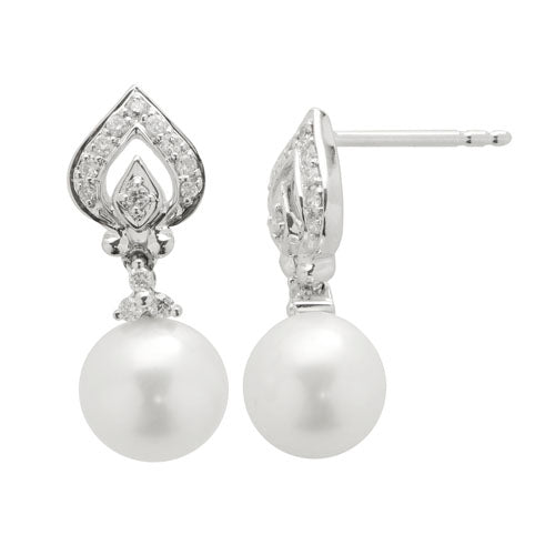 14KT White Gold Freshwater Pearl Earring