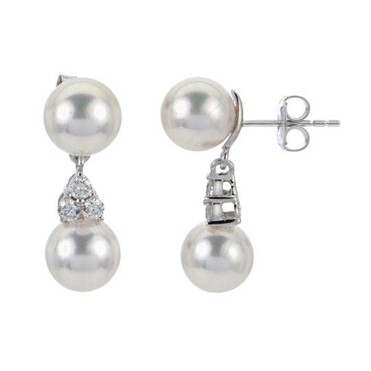 18KT White Gold Akoya Earring