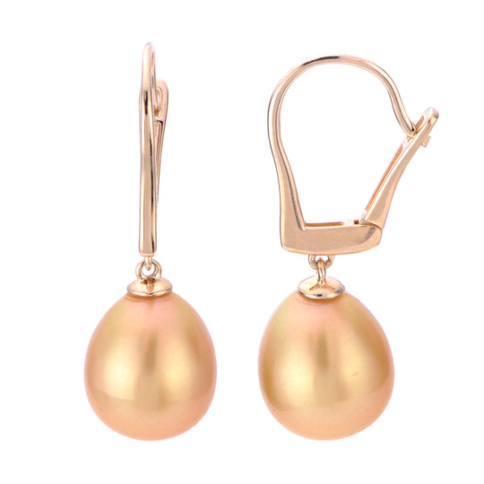 14KT Yellow Gold Golden South Sea Pearl Earring