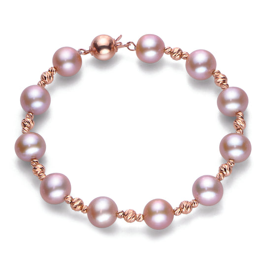 14KT Rose Gold Freshwater Pearl Bracelet