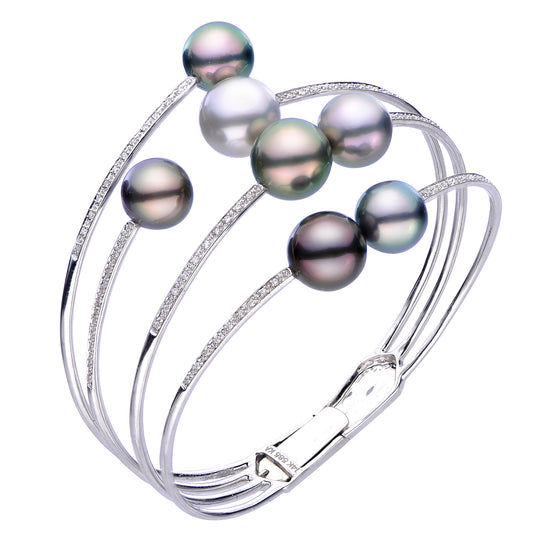14KT White Gold Tahitian Pearl Bracelet
