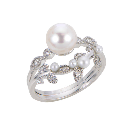 14KT White Gold Freshwater Pearl Set
