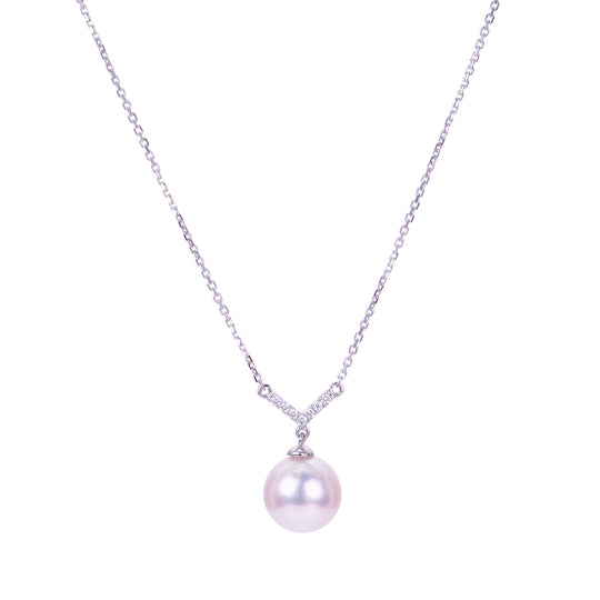 14KT White Gold Akoya Pearl Necklace