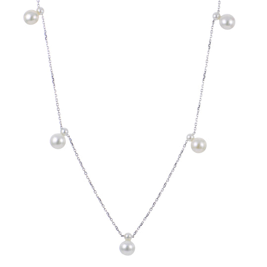 14KT White Gold Freshwater Pearl Necklace