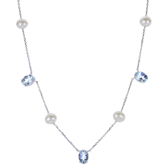 14KT White Gold Freshwater Pearl Necklace