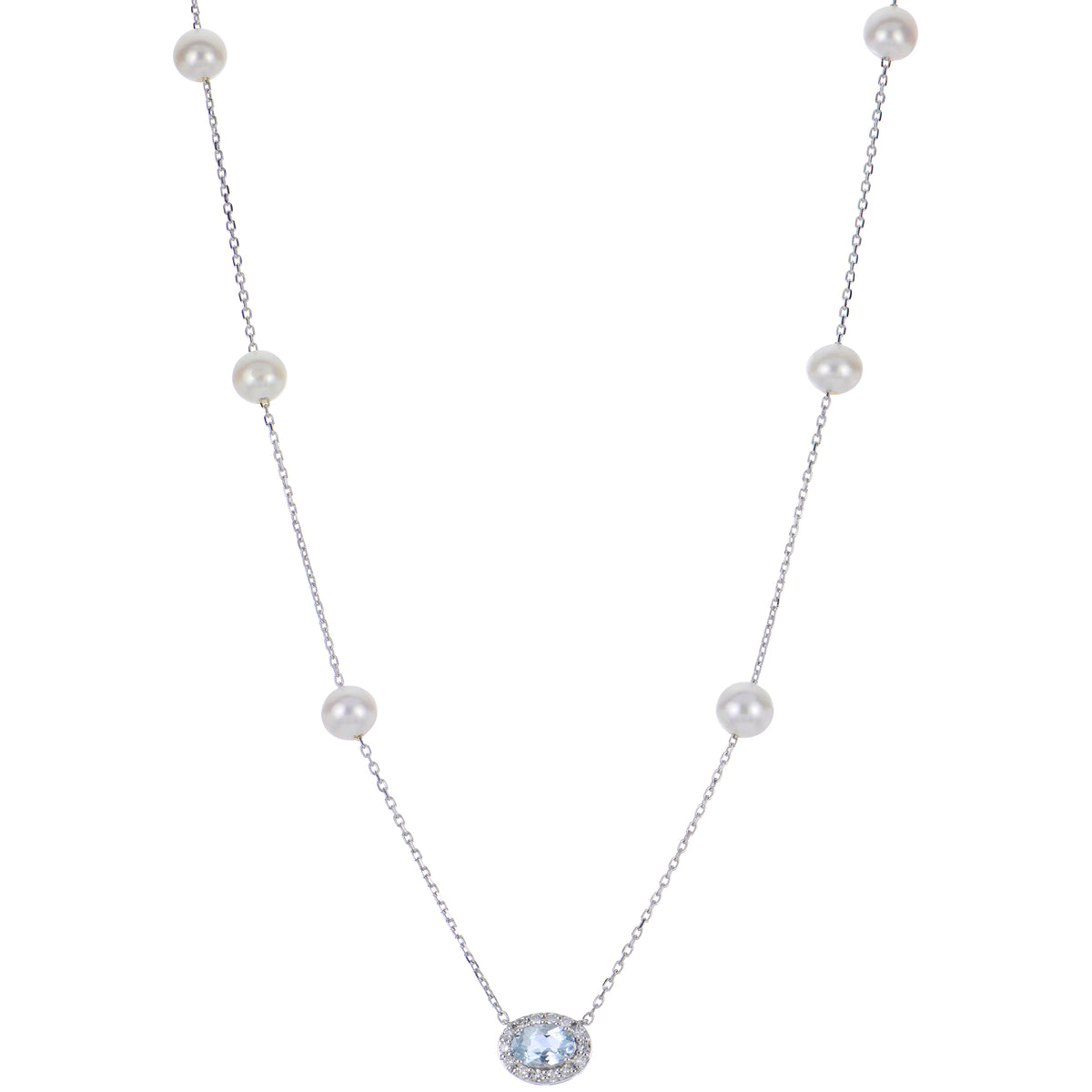 14KT White Gold Freshwater Pearl Necklace