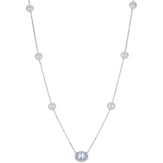 14KT White Gold Freshwater Pearl Necklace