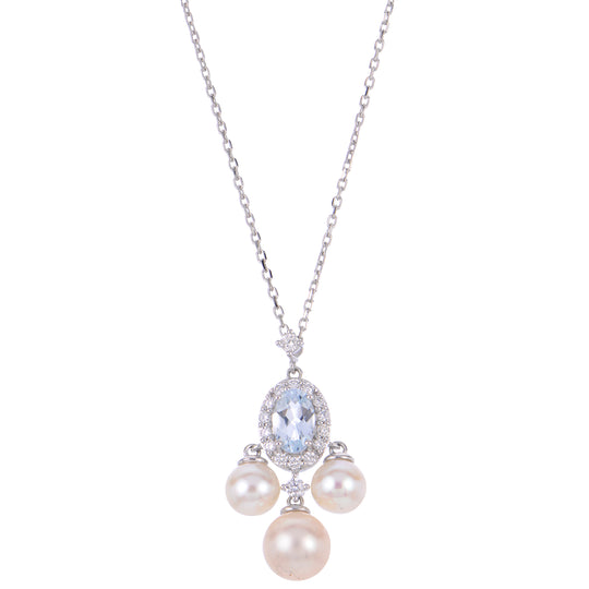 14KT White Gold Freshwater Pearl Necklace