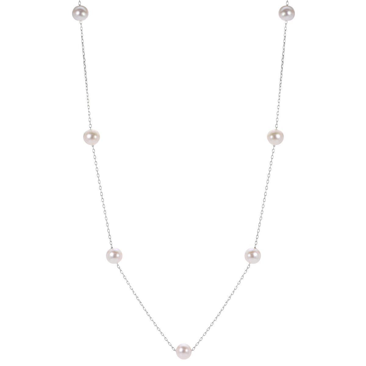 14KT White Gold Freshwater Pearl Necklace