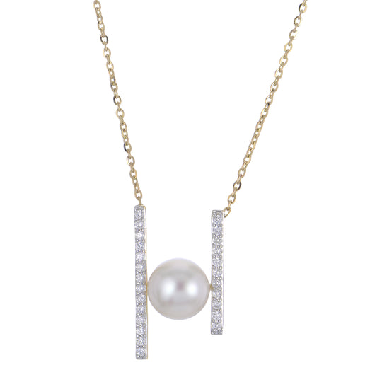 14KT Yellow Gold Akoya Pearl Necklace