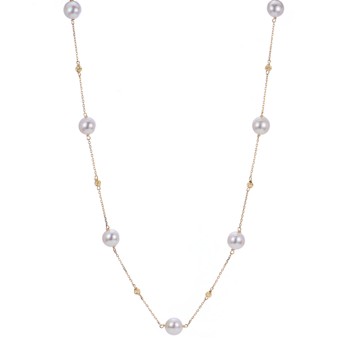 14KT Yellow Gold Akoya Pearl Necklace