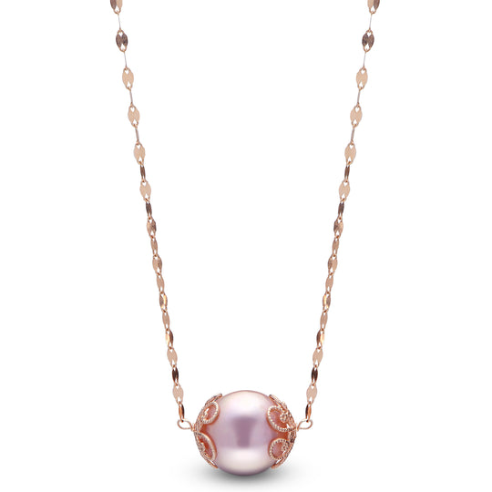 14KT White Gold Freshwater Necklace