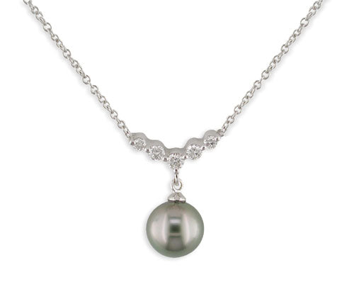18KT White Gold Tahitian Necklace