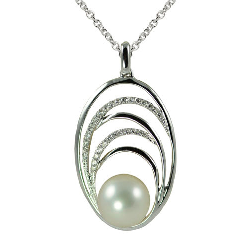 14KT White Gold Freshwater Pendant