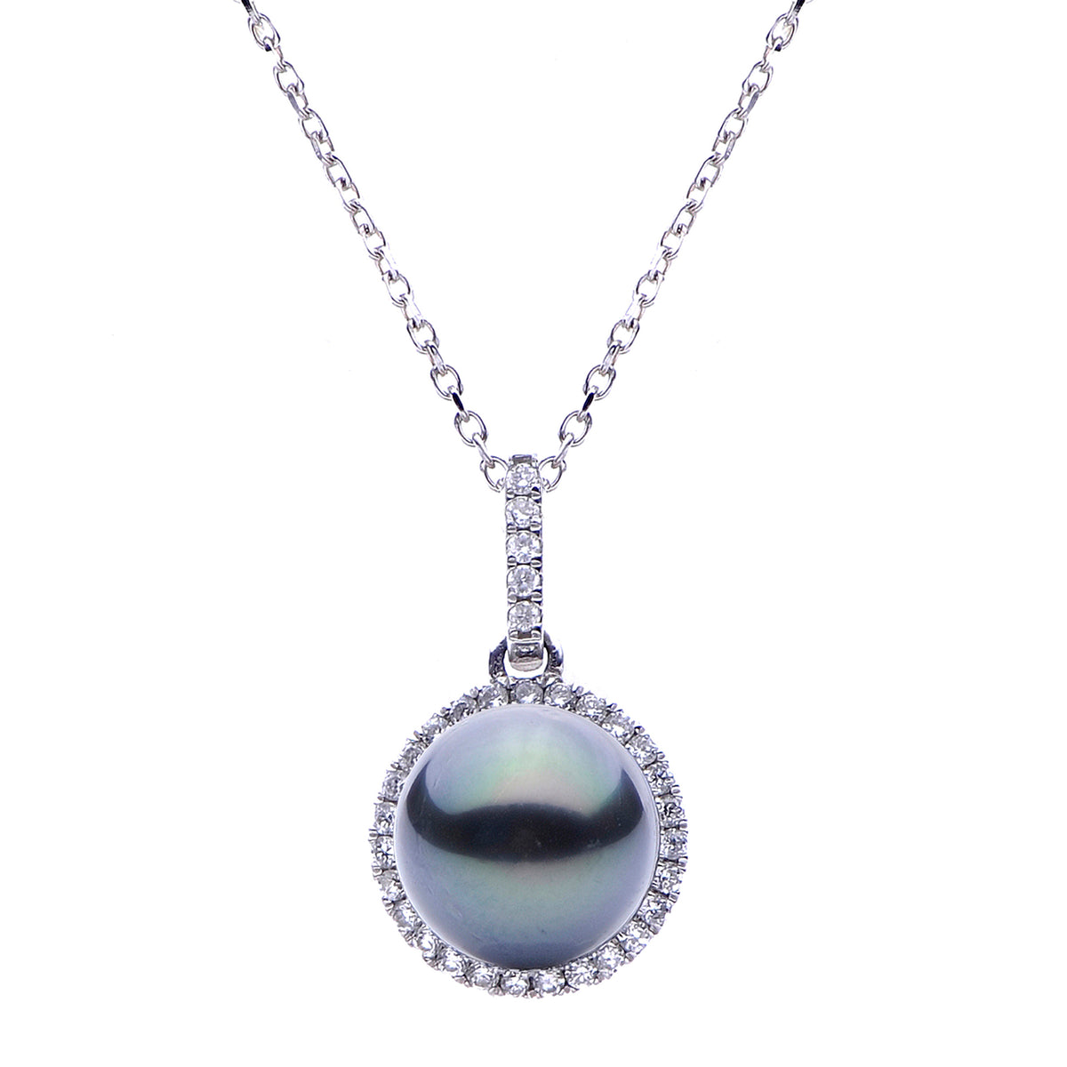 14KT White Gold Tahitian Pearl Pendant