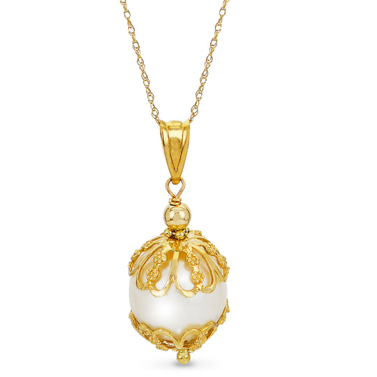 14KT Yellow Gold Freshwater Pearl Pendant