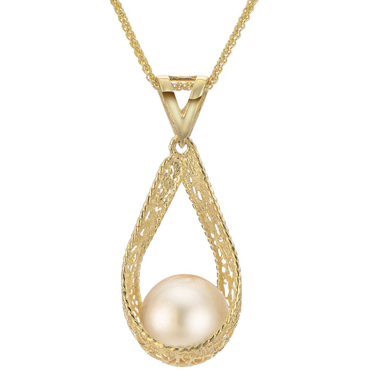 14KT Yellow Gold Golden South Sea Pearl Pendant