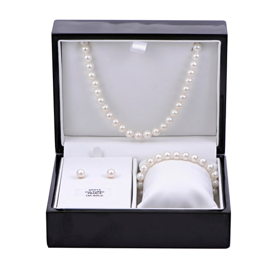 14KT Yellow Gold Akoya Pearl Set
